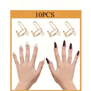 10 stuks Nagelringen, Verstelbare en Herbruikbare Dames Cadeau Ring, Nail Art Decoratie - Goudkleurig