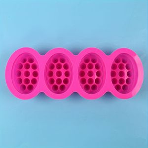 4.5oz Anti-aanbak Siliconen Massage Zeepvorm - 4-Holte, BPA-Vrij, DIY Handgemaakte Zeep Gereedschap, Zeepvormen