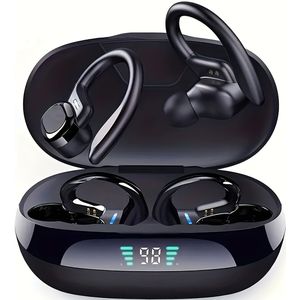 LIFEBEE Draadloze Hardloop Oordopjes met Oorhaken, Ruisonderdrukkende Hoofdtelefoons voor Sport, Dubbel-LED Display, Basgeluid, Ingebouwde Microfoon
