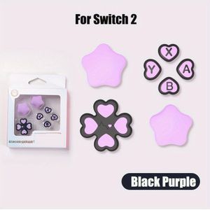 Roze Siliconen Zachte Kruis ABXY Toetsenbord Sticker Licht Beige voor Nintendo Switch 2 Joycon Duim Cap Cover voor NS2 Game Accessoires