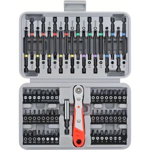 68-piece Steel Screwdriver And Bit Set With Ratchet Wrench, Chrome Vanadium Security Bit Set, Multi-head Flat And Phillips, Durable Driver Bits With Holder, Compatible With Electric Drills