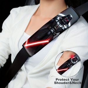 Star Wars Dubbelzwaard Lichtzabel Thema Autogordelbeschermer, Schattige Auto-interieur Accessoire Schouderriem Beschermer, Multifunctionele Riembescherming voor Rugzakken en Veiligheidsgordels