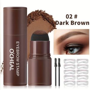 Luie Make-up Eyebrow Powder Langdurige en Gemakkelijke Kleur Eyebrow Potlood Haarlijn opvullen Contouren Schaduwpoeder Eyebrow Stickers met Stempel met 10 Eyebrow Kaarten + 2 Borstels