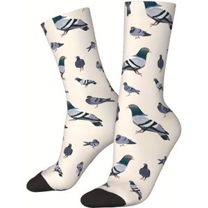 Vogelpatroon 1 Heren Mid-calf Crew Sokken, Ademend Comfy Casual Sokken Fashion Sportsokken Voor Basketbal Hardlopen