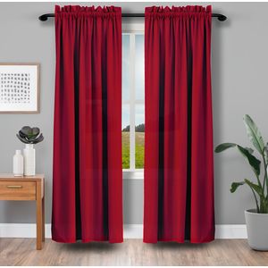 2pcs Elegant Blackout Curtains - Light Filtering, Simple Rod , Ideal For Living Room & Bedroom, Polyester, , Curtains For Living Room