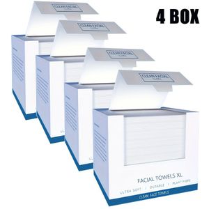 4 26*30cm wegwerpdoekjes, pluisvrije gezichtsreinigingsdoeken, zacht en licht beige, herbruikbaar. Geschikt voor huidverzorging, make-up verwijderen en gezichtsreiniging. 40 stuks/doos