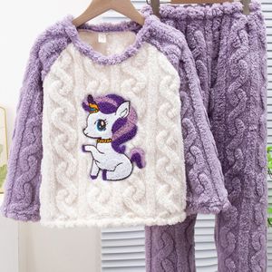 Meisjes Pluche Cartoon Warm Set Herfst/Winter Nieuwe Casual Pullover met Off-Shoulder Mouwen Tweedelige Outfit voor Dagelijkse Activiteiten, Houdt Brandbronnen op Afstand