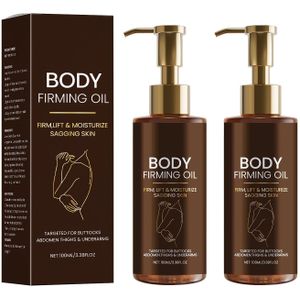 2 stuks 100ml Magische Body Firming Oil, Lichtbeige Verstevigende Lichaamsolie voor Vrouwen, Hydraterend en Strakmakende Olie voor Geheel Lichaam