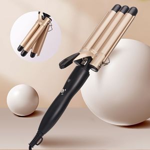 EU-gereguleerde krultang met temperatuurregeling, drievoudig ontwerp voor golven en krullen, watergolftextuur, roze en champagnekleurige elektrische kruller