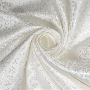 1pc Prachtige Witte Tekstuurde Brokaatstof, Geborduurd Jacquardstof, Bloemen Damask Jurkenstof, Voor Formele Jurken, Korsetten, Vesten, Meubelstof, Handwerken En DIY-projecten, 175Gsm