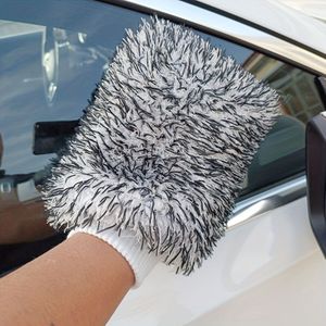 Ultra-Zachte Fleece Autowashandschoen - , Kleurrijke Pluche Microvezel Schoonmaakhandschoen voor Auto-onderhoud