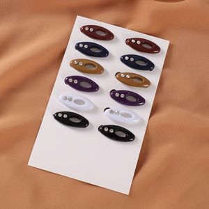 12-delige set Zwart-Witte Ramadan Hoofddoek Accessoires Hijab Clips voor Vrouwen