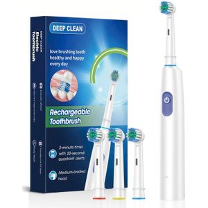 4-Kops Elektrische Tandenborstel met USB Oplaadbare Batterij, Lange Levensduur, 4 Vervangbare Borstelkoppen, 4- Instellingen, 4-Kleur Opties (, Groen, Rood