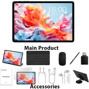 Teclast P30T Tablet PC 10,1 inch Display Pad met 15, 12GB RAM (4G+8B Uitbreiding) 128 GB ROM T606 -Core -G57 GPU