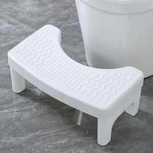 Volwassen Toilet Pot Stoel, 7-inch Zware Plastic, Draagbare Squatting Toilet Voetstool, Antislip Badkamer Accessoire, Grijs, Geen Hout, Geen Vereist