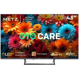 METZ "Model: 43MQF7500Z" Smart TV 43" Pro Frequentie 120Hz HSR, Bluetooth, Google TV Voice Control, HDR10+, Eyecare 5.0, /, , Frameless