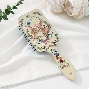 1 stuk/Vierkante Lucht Kam Retro Konijn Hert Print Haarkam