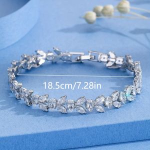 1pc Elegant Wheat Ear Design Bracelet With Sparkling Cubic Zirconia, Platinum-plated Copper - Ideal For Women's And Banquets, Bracelet|minimalist Bracelet|delicate Bracele