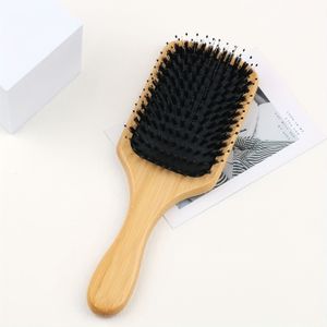 1 stuk luchtkussenkam, bamboehouten massagekam, haarverzorging, meridiaan haarstyling, rechte haar kam voor thuisgebruik