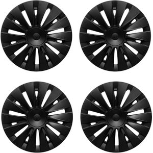 4 Stuks 19-Inch Volledig Omhullende Rechte Rand Wieldoppen Zijn Gemaakt van Duurzaam ABS-Materiaal en Zijn Geschikt voor for TESLA voor Modellen van 2018 tot 2024.
