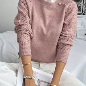 2025 Kanten Ronde Hals Lange Mouw Herfst/Winter Dames Trui