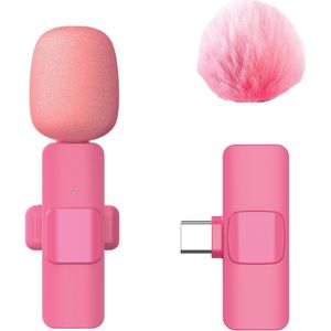 XIAOLO Draadloze Clip-On Lavalier Microfoon met Draadloze & -C Voeding, Opname voor Smartphones/Tablets, -C, Compatibel met Apparaten voor Live Streaming, , YouTube Video's, Interviews, Stem