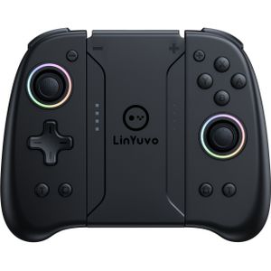 Linyuvo's Kostenefficiënte RGB-geïllumineerde Switch Controller | Verbeterde Ergonomische Handgreep, Metalen Joystick, Zes-assige Bewegingsdetectie, Dubbele Vibratie, Draadloze Connectiviteit