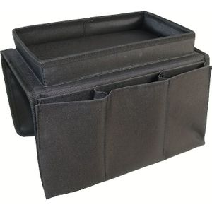 Sofa Armrest Organizer With Built-in Tray - Multi-compartment Storage For Remote Controls, Magazines, Snacks & Drinks - Durable Fabric Side Pocket For Living Room, Couch, Bedside
