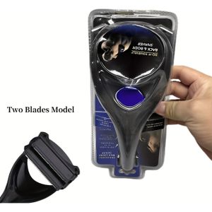Handmatige Scheerapparaat met Lange Steel voor Nat en Gebruik, Voor Rug- en Volledig Lichaamshaarverwijdering, Opvouwbaar en Draagbaar met 1 Handvat + 2 Messen
