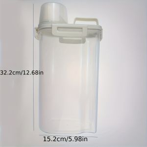 1pc Pet Food Storage Container, Moisture-proof Pet Vacuum Food Storage Bucket With Measuring Cup And