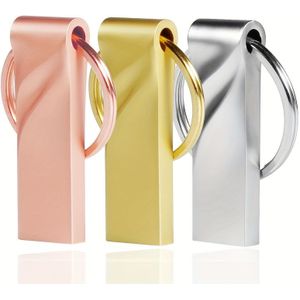 3 stuks gemengde kleur hoge snelheid USB 2.0 flash drives - Rangschikking van 128MB tot 100GB metalen USB sticks, ware capaciteit, compatibel met PC, TV en systemen.