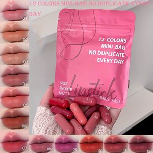 12 mini pill lipstick capsule set, langdurige matte liplak die niet snel vervaagt na gebruik, geschikt voor dagelijks gebruik en een geweldig cadeau