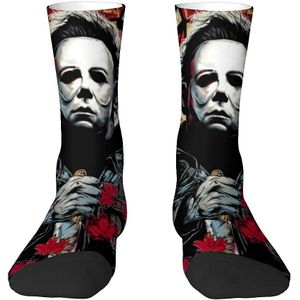1 Halloween- mannen crew sokken, naadloos gebreid polyester met spandex, novelty enkel sokken, handwas alleen, unisex cadeau idee