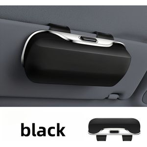 Drabbelige autozonneschermbrilhouder, universeel clip-ontwerp met knopbediening, geschikt voor alle brillen, verkrijgbaar in 4 kleuren