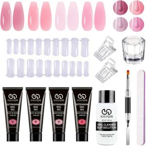 Duolingdai Manicure Poly Extension Gel Kit, Roze Kleuren Set Inclusief 30ml , 20 Stuks Nageltips met Diverse Kleuropties, Semi-Permanent, Geschikt voor Beginners DIY - Een Cadeau