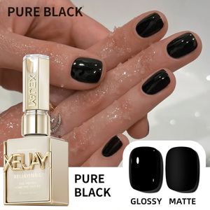 XEIJAYI Nagel Gel - Langhoudend, Alcoholvrij, Hoge Zaturatie Zwarte Nagellak met Artistiek Design, Perfect voor Nagelstudio's, Nagelkunst en Nagelverzorging
