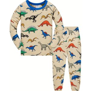 Jongenskleding voor 1-8 Jaar Oud - Lange Mouwen Broek en Airconditioning Pak met Schattige Print, Comfortabele Casual Pyjamaset voor Lente/Zomer/Herfst