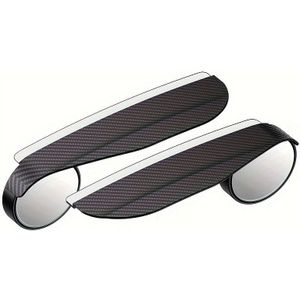 Fit Koolstofvezel Auto Zijspiegel Regenbeschermers met Dodehoek Spiegels - Eenvoudige Installatie aan de Voorkant, Strak Zwart Ontwerp voor Verbeterde Zichtbaarheid & Veiligheid