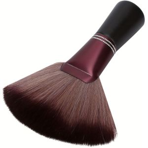 Professionele Zachte Kappersnekborstel, Waaiervormig met Uniek Handvatontwerp, Wasbaar en Sneldrogend, Ideaal voor Gebruik in de Salon en Kapper - Donkerpaars & Zwart