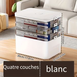 1pc Durable Pill Organizer Box - Portable Medicine Storage With Handle, Transparent Plastic, Non-food Contact, For Home And Travel Organization