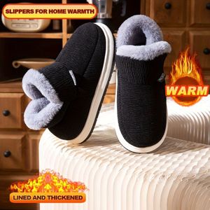 Heren Winter Warme Slip-On Hoge Schoenen met EVA - Dikke/Outdoor Laarzen voor Casual & Thuisgebruik, Zacht, Ronde (Antislip) - Geen Veters/Bandjes, Makkelijk Aan/Uit (Zwart/Donkergrijs)