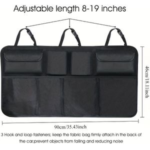 1 stuk Multifunctionele Auto-Organizer met Verstelbare Mesh Zak, geschikt voor kofferbak en stoelruimte - Ideaal als auto-accessoires, cadeaus, of buitenopbergrekken