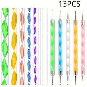 13-piece Set Of Acrylic Mandala Tools For Diy Dot Painting And Embellishing - Includes Templates And Dotting Tools For Crafting Beautiful Designs