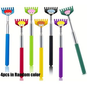 1/2/4 Stuks Schattige Cartoon Rugkrabber, Metalen Telescopische Krabber, Telescopische Rugkrabber Voor Vrouwen En Mannen, Handmassager Tool Voor Volwassenen Thanksgiving, Verjaardag, Kerstcadeaus