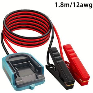 CHEEYYIIE 6ft Heavy-Duty 12AWG Jumpstarter Kabels met Adapter voor Makita 18V Accu Starter - 6ft Rood & Jumpstarter Systeem met 12AWG Dikke Kern, Zonder Accu