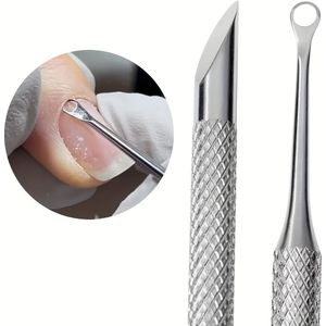 Roestvrijstalen Nagelriemduwer voor Nagelverzorging, Multifunctionele Verwijderaar van Dode Huid, Draagbaar en Duurzaam, Voetpedicure en Manicure Vijl