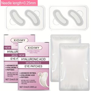 4 stuks Hyaluronzuur Microneedle Oogmasker, Verrijkt met Retinol en Peptiden – voor , Gezicht & – Diepe Hydratatie, Lichtbeige Firming & Stralingsboost. Naaldlengte <0,25mm