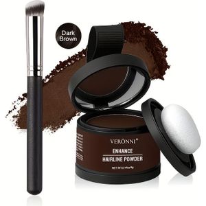 VERONNI Haarlijn Schaduw Poeder | Water- & Zweetbestendige Concealer Set voor Dunner Haar, Inclusief Borstel, Unisex-Volwassene