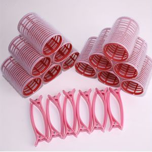 24-delige Krultangset, Zelfklevende Rollers met 12 Rollen en 12 Clips, Salonwaardige Haarkruller voor DIY Hairstyling, Geen Warmte Nodig