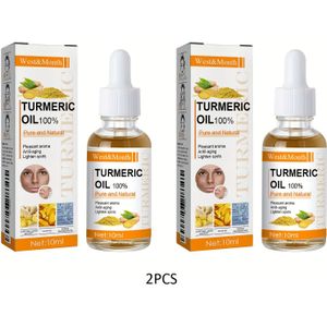 2 stuks WEST MONTH Kurkuma Olie Serum - 100% Kurkuma Extract, Gember & Kurkuma voor Gevoelige Beige Huid, Geurvrije Gezichtsolie, Hydratatie & , Druppelaar Applicator (Huidverzorging)